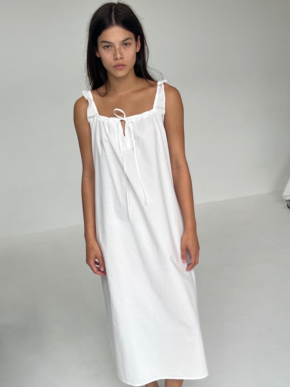 Deiji Studios  Paper Sleeveless White Midi Dress